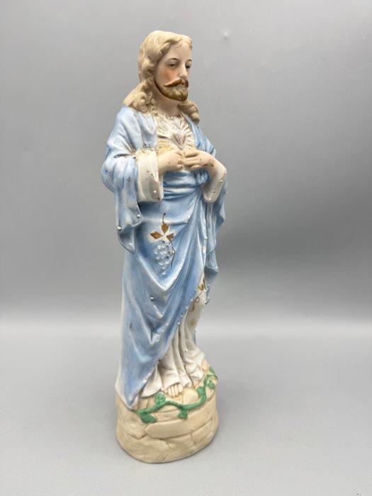 Beeld, Heilig Hart van Jezus - 27 cm - Porselein - 1927, Antiek en Kunst, Antiek | Boeken en Manuscripten