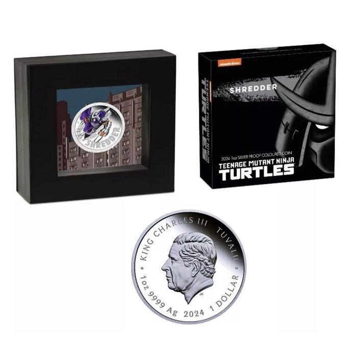 Tuvalu. 1 Dollar 2024 Shredder - Ninja Turtle, 1 Oz (.999), Timbres & Monnaies, Monnaies | Europe | Monnaies non-euro