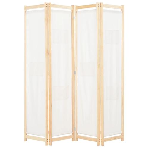 vidaXL Kamerscherm met 4 panelen 160x170x4 cm stof crème, Huis en Inrichting, Woonaccessoires | Overige, Nieuw, Verzenden