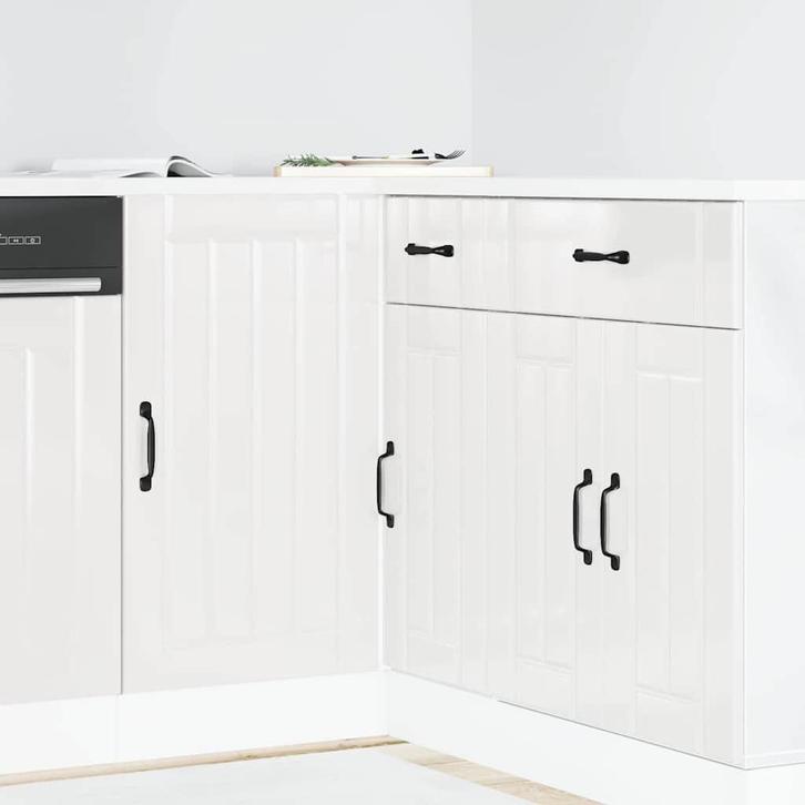 vidaXL Keukenonderkast Lucca Hoogglans Wit Bewerkt Hout, Huis en Inrichting, Kasten | Overige, Nieuw, Verzenden