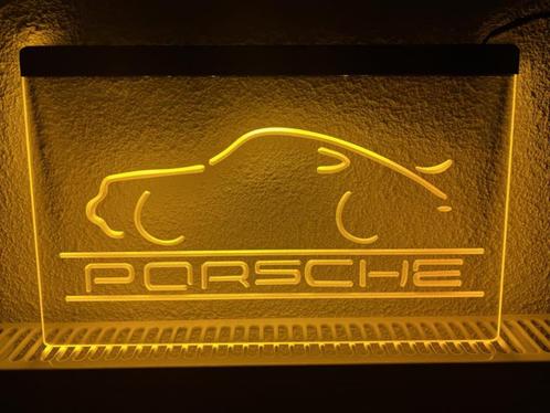 Porsche neon bord lamp LED  verlichting reclame lichtbak #2, Huis en Inrichting, Lampen | Overige, Nieuw, Verzenden