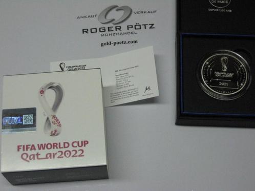 Frankreich 10 Euro 2021 Fifa voetbal Wm zilver Pp Qatar K..., Postzegels en Munten, Munten en Bankbiljetten | Toebehoren, Verzenden