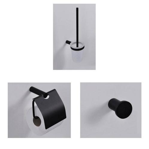 Toilet Accessoires Set Wiesbaden Mat Zwart, Doe-het-zelf en Bouw, Sanitair, Bad, Nieuw, Ophalen of Verzenden