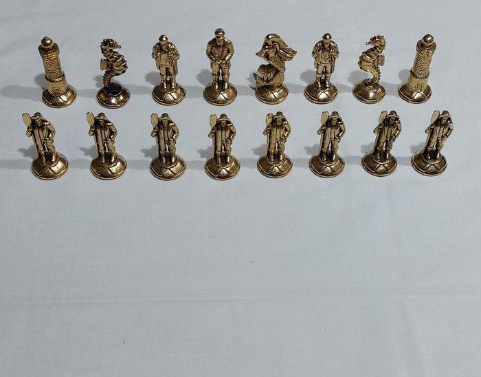 Schaaktafel - Metaal, Verguld, Gepoederd met zilver -, Antiek en Kunst, Curiosa en Brocante