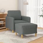 vidaXL Fauteuil met voetenbank 60 cm stof donkergrijs, Huis en Inrichting, Zetels | Zetels, Verzenden, Nieuw