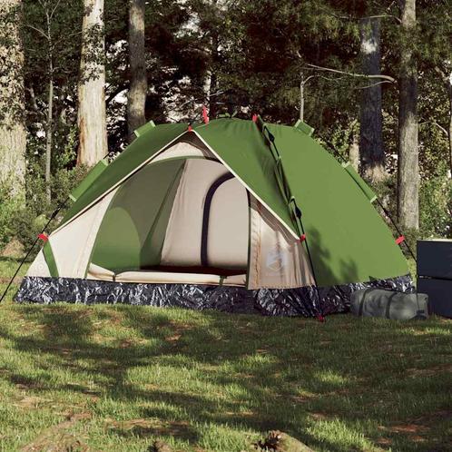 vidaXL Koepeltent 3-persoons snelontgrendeling groen, Caravans en Kamperen, Tenten, Nieuw, Verzenden