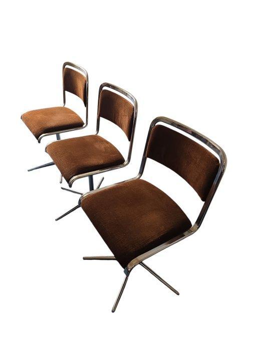 Eka - Stoel - Chroom - Drie draai fauteuils, Antiek en Kunst, Kunst | Designobjecten