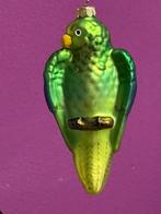 Kerstdecoratie Inge-Magic: 3 papagaaien, groene Aras, glas.