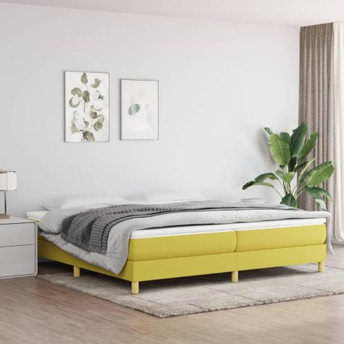 vidaXL Lit à sommier tapissier avec matelas Vert 200x200 cm