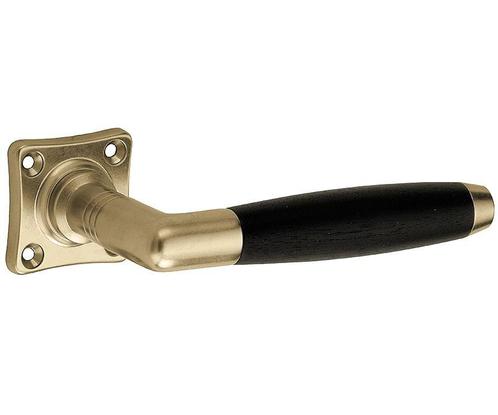 Deurklink op geveerd vierkant rozet Ton ebben messing antiek, Doe-het-zelf en Bouw, Hang- en Sluitwerk, Klink of Kruk, Nieuw, Overige materialen