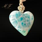 Premium - Hartvormige hanger van Larimar van de hoogste