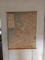 Schoolplaat - Schoolkaart - Linnen, Hout