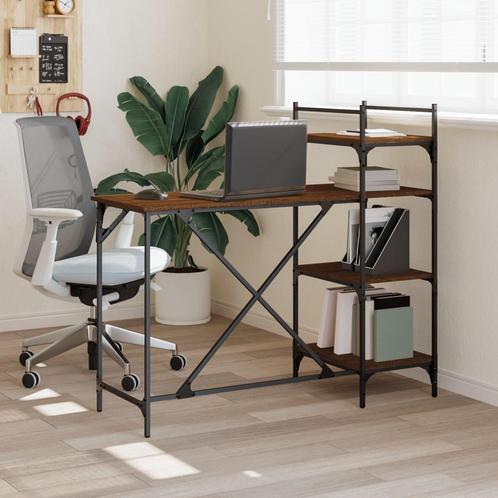 vidaXL Computerbureau met schappen 120x47x109 cm bruin, Huis en Inrichting, Bureaus, Nieuw, Verzenden