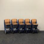 complete set 20 stuks schoolstoelen Presikhaaf (gele stip),, Huis en Inrichting, Stoelen, Gebruikt, Hout, Vijf, Zes of meer stoelen