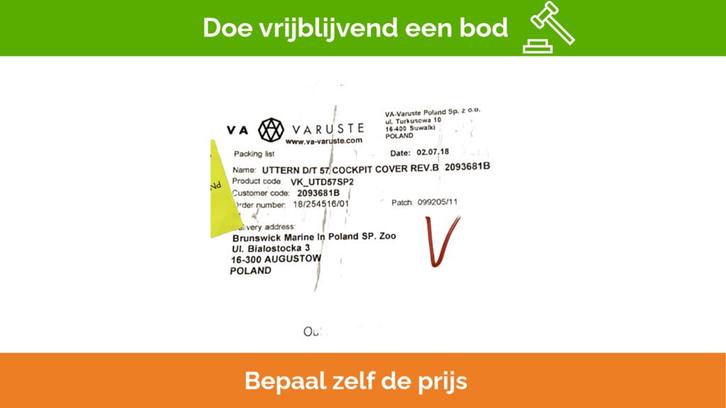 Bieden: Black Canvas Cockpit Cover for Uttern D/T 57 - VK_U, Watersport en Boten, Bootonderdelen, Ophalen of Verzenden