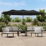 vidaXL Parasol dubbel dak 449x265 cm zwart, Tuin en Terras, Verzenden, Nieuw