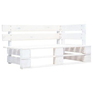 vidaXL Tuinhoekbank pallet hout wit, Verzenden