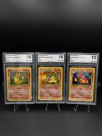 Pokémon - 3 Graded card - CHARIZARD HOLO & CHARMELEON HOLO &