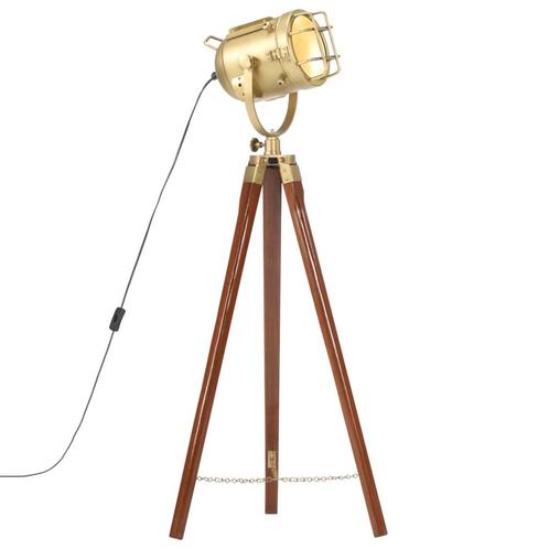 vidaXL Vloerlamp driepoot 97 cm massief mangohout, Huis en Inrichting, Lampen | Overige, Nieuw, Verzenden