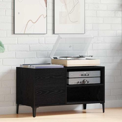 vidaXL Platenkast met plank Zwart eiken 84.5 x 38 x 48 cm, Huis en Inrichting, Kasten | Overige, Nieuw, Verzenden