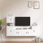 vidaXL 5-delige Tv-meubelset bewerkt hout wit, Huis en Inrichting, Kasten |Televisiemeubels, Nieuw, Verzenden