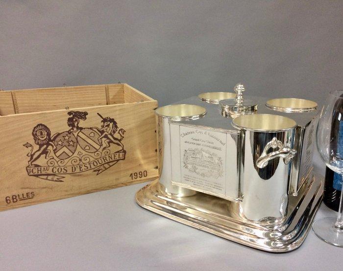 Wijnkoeler - voor 4 flessen met een vakje voor ijsblokjes in, Antiek en Kunst, Antiek | Meubels | Tafels