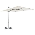 vidaXL Zweefparasol met stalen paal 250x250 cm zandkleurig, Tuin en Terras, Verzenden, Nieuw