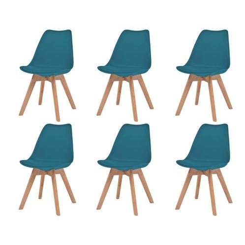vidaXL Eetkamerstoelen 6 st kunststof turquoise, Huis en Inrichting, Stoelen, Nieuw, Verzenden