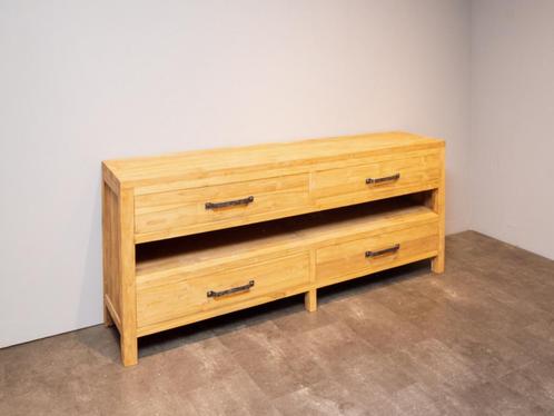 Badkamermeubel teak 200x45x85cm - Naturel, Huis en Inrichting, Badkamer | Badkamermeubels, 25 tot 50 cm, Nieuw, Wastafelkast, Minder dan 100 cm