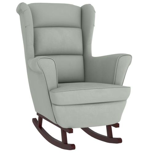 Schommelstoel Lichtgrijs | Massief Hout | Retour Deal, Huis en Inrichting, Stoelen, Grijs, Nieuw, Verzenden