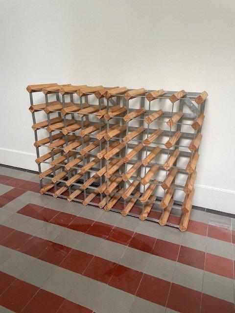 Wijnrek (2) - Hout, Metaal - stijlvol vintage kwaliteit, Antiek en Kunst, Curiosa en Brocante