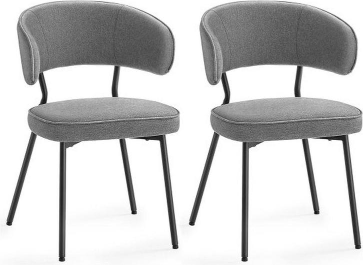 2x eetkamerstoel - keukenstoel - gestoffeerd en metaal -, Huis en Inrichting, Stoelen, Verzenden