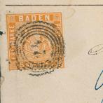 Baden 1860 - Brief met enkelfrankering van 6 Kr., oranje,, Gestempeld