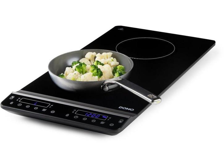 DOMO DO30211IP - Inductiekookplaat - 2 pits 3100 W - zwart, Huis en Inrichting, Woonaccessoires | Overige, Zo goed als nieuw, Verzenden