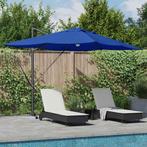 vidaXL Parasol Azurblauw 351 x 250 x 253 cm Polyester en, Verzenden, Nieuw