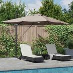 vidaXL Parasol Taupe 351 x 250 x 253 cm Polyester en, Verzenden, Nieuw