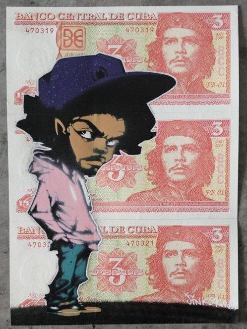 Jinks Kunst (1976) - Bob - Cuba banknote (Ernesto Che, Antiek en Kunst, Kunst | Schilderijen | Modern