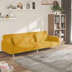 vidaXL Canapé-lit à 2 places avec deux oreillers jaune, Neuf, Verzenden