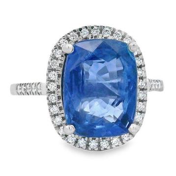 Bague Platine -  5.43ct. tw. Saphir - Diamant