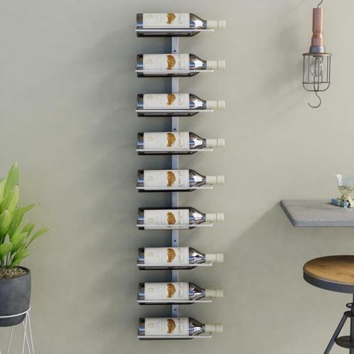 vidaXL Wijnrek voor 9 flessen wandmontage ijzer wit, Huis en Inrichting, Woonaccessoires | Wijnrekken, Nieuw, Verzenden