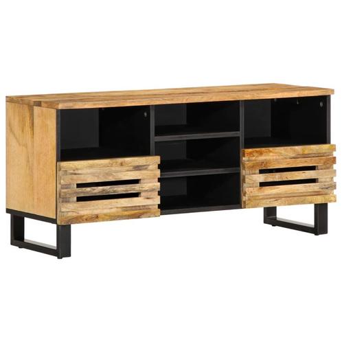 vidaXL Tv-meubel 100x34x46 cm massief ruw mangohout, Huis en Inrichting, Woonaccessoires | Cd- en Dvd-rekken, Nieuw, Verzenden