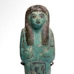 Oud-Egyptisch Faience Shabti gegraveerd voor de Koninklijke, Antiek en Kunst
