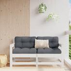 vidaXL Tuinstoelen met kussens 2 st massief grenenhout wit, Tuin en Terras, Tuinsets en Loungesets, Verzenden, Nieuw