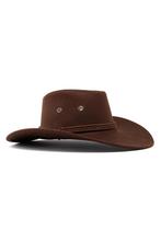 Cowboyhoed Donkerbruin Suedelook Donkerbruine PU Suede Cowbo, Ophalen of Verzenden, Nieuw