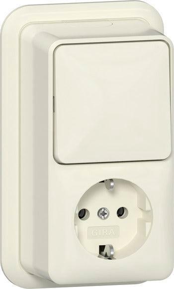 Gira Opbouw Schakelaar Stopcontact Combinatie Met Pilootlamp, Doe-het-zelf en Bouw, Elektriciteit en Kabels, Verzenden