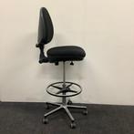 Balie / hoge werkstoel met voetenring, zwart - chroom, Bureaustoel