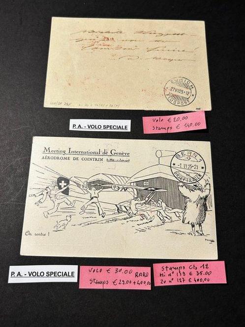 Envelop (2) - Zwitserland - 2 Speciale Vliegreizen 1925:, Postzegels en Munten, Postzegels | Europa | België