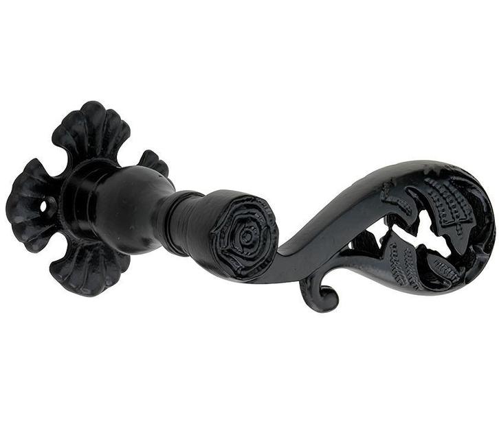 Deurklink op rozet Kasteel ijzer zwart, Doe-het-zelf en Bouw, Hang- en Sluitwerk, Klink of Kruk, Nieuw, Overige materialen