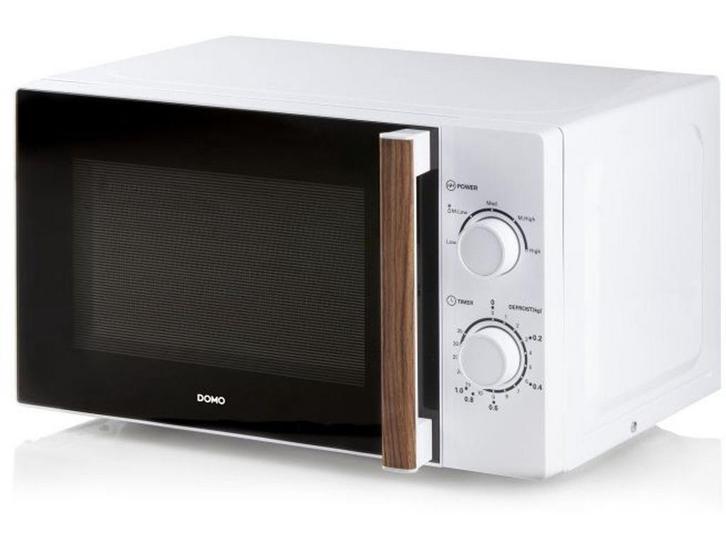 DOMO DO2720 - Microgolfoven - 20L 700W - Wit met houtlook, Elektronische apparatuur, Microgolfovens, Nieuw, Verzenden