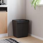 vidaXL Dubbele vuilnisbak 2x25 L antracietkleurig, Huis en Inrichting, Woonaccessoires | Prullenbakken, Verzenden, Nieuw
